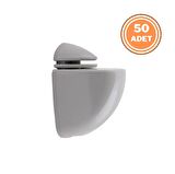  50 Adet Pelikan Plastik Cam Raf Tutucu Etejer Gri Kırılmaz