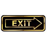 Abs Lüx Çift Katlı Yönlendirme Levhası Siyah-Altın Exit Sağ Yön