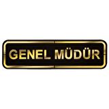 Abs Lüx Çift Katlı Yönlendirme Levhası Siyah-Altın Genel Müdür