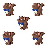 5 Adet Çocuk Odası Mobilya Kulp Dolap Düğme Kahve Kedi