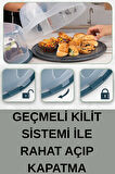 1 Adet Yuvarlak Kek, Pasta, Börek Taşıma Kutusu, Geçmeli Kilit, Saklama Kabı Çörek Yaş Pasta Fanusu