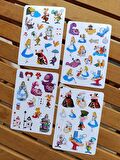 Alice Harikalar Diyarında Sticker Etiket Seti 4 sayfa a6 Boy