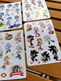 Kirpi Sonic Sticker Etiket Seti 4 sayfa a6 Boy