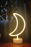 Ay Hilal ve Yıldız Tasarımlı 2li Neon Led Masa Ve Gece Lambası Usb Ve Pilli 2li neon led ışık