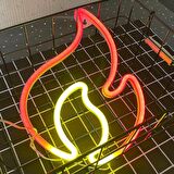 Ateş Alev Isı Görünümlü Neon Led Işık Usb Ve Pilli Dekoratif Lamba 