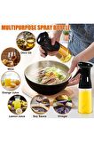 2 Adet Air Fryer Için Yardımcı Cam Yağlık Mist Püskürtücü 2 Adet Siyah