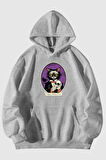 Edgar Allan Paw Baskılı Unisex Kanguru Cepli Kapüşonlu Sweatshirt Hoodie | L