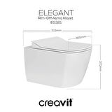 Creavit Eg321 Elegant Kanalsız Asma Klozet, Creavit Yavaş Kapanan Kapak