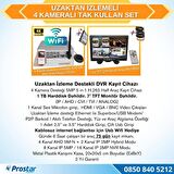 Uzaktan izlemeli 4 Kameralı Wifi 1 TB Harddisk 7 inç Ekranlı Araç Kamera Seti