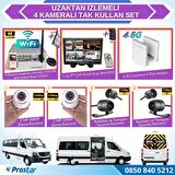 Uzaktan izlemeli 4 Kameralı Wifi 4G 320 GB Harddisk 7 inç Ekranlı Araç Kamera Seti
