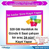 Uzaktan izlemeli 4 Kameralı Wifi 320 GB Harddisk 7 inç Ekranlı Araç Kamera Seti