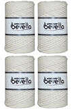 Taranan Makrome İpi Tek Büküm Taranabilir 3 mm ip Pamuk Makrome ipleri 1 kg (4X250 gr)