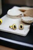 925 Ayar Gümüş Elips Model Minimal Çivi Küpe