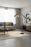 Lotus Yaprak Lambader Eskitme Detaylı Siyah Metal Dekoratif Antre Salon Oturma Odası Ve Yatak Odası Lambası
