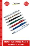 #TükenmezKalem Prestijli Ergonomik Dayanıklı Kurumsal Kaliteli Metal Tükenmez Kalem Gümüş 1 Adet