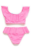 Endeep Kız Çocuk Volanlı Aksesuarlı Açık Pembe Bikini Takımı