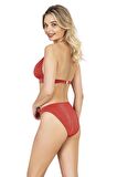 Endeep Kadın Zincir Aksesuarlı Kırmızı Bikini Takımı