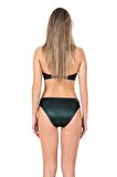 Endeep Kadın Parlak Yeşil Aksesuarlı Straplez Bikini Takımı