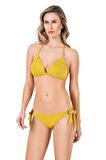 Endeep Kadın Yarım Dolgulu Üçgen Hardal Bikini Takımı