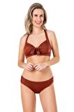 Endeep Kadın Fiyonk Detaylı Kiremit Bikini Takımı