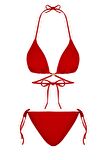 Beria Kadın Çapraz Bağlama Detaylı Üçgen İpli Kırmızı Bikini Takımı
