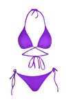 Beria Kadın Çapraz Bağlama Detaylı Üçgen İpli Mor Bikini Takımı