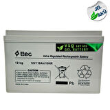 TTEC 12V 110Ah Jel Akü Güneş Paneli Depolama İçin Derin Döngü Solar Akü