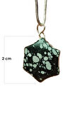 Obsidyen  Taşı Zincirli El Yapımı Kolye Uç: 2 cm Zincir: 20 cm Kutulu