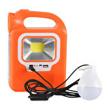 LEDLİ SOLARLI 3 KADEMELİ USB ÇIKIŞLI ŞARJLI IŞILDAK FENER (2 PARÇA AMPULÜ UNUTMA) (4457)