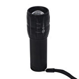POWER LEDLİ PİLLİ ZOOMLU+FLASH ÖZELLİKLİ EL FENERİ (4457)