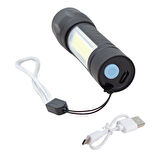 METAL FLASHLIGHT POWER LEDLİ ŞARJLI EL FENERİ (4457)