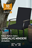 Bahçe - Salon - Balkon Arkalıklı Fermuarlı Bağlanabilir Yıkanabilir Sandalye Minderi 10 Adet