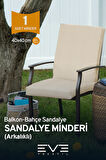 Bahçe - Salon - Balkon Arkalıklı Fermuarlı Bağlanabilir Yıkanabilir Sandalye Minderi 1 Adet