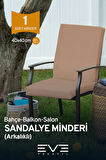 Bahçe - Salon - Balkon Arkalıklı Fermuarlı Bağlanabilir Yıkanabilir Sandalye Minderi 1 Adet