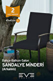 Bahçe - Salon - Balkon Arkalıklı Fermuarlı Bağlanabilir Yıkanabilir Sandalye Minderi 2 Adet