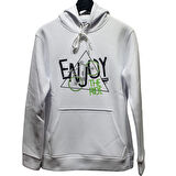 FUBA KAPŞONLU SWEAT ENJOY BEYAZ