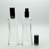 20 ADET BOŞ CAM PARFÜM ŞİŞE, 100 ML, EYFEL MODEL, ŞEFFAF, METAL VALF VE KAPAK