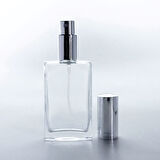 20 ADET BOŞ CAM PARFÜM ŞİŞE, 50 ML, İXR MODEL, ŞEFFAF, METAL VALF VE KAPAKLI
