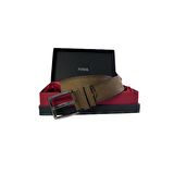 Fossil Taba Desenli Hakiki Deri Spor Erkek Kemeri 4cm-130CM