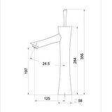 FONTANA YÜKSEK LAVABO BATARYASI (ALTIN) F-622