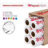 Feyza bilişim® Plotter Aydınger (Çizim) Kağıdı 112gr Rulo 62cm x 50mt (6 Rulo)