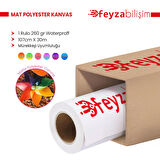 Feyza Bilişim® Polyester Glossy (Parlak) Kanvas 260 gr Dye Tuval İç Mekan 107cm x 30 mt (1 Rulo)