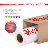 Feyza Bilişim® Polyester Mat Kanvas 260 gr Waterproof Tuval İç Mekan 62cm x 30 mt (1 Rulo)