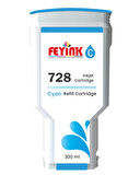 Feyink® HP 728 Cyan 300 ml. Mavi  Orijinal Mürekkep Dolumlu Feyink Kartuş