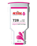 Feyink® HP 728 Magenta 300 ml. Kırmızı  Orijinal Mürekkep Dolumlu Feyink Kartuş