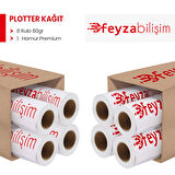 Feyza Bilişim® 1.Hamur Premium Opak 80 gr Plotter (Çizim) Kağıdı 45cm x 100mt (8 Rulo)