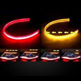 SELAMLAMALI Açılış Animasyonlu Far Kaşı Kırmızı Audi Stil Kayar Sinyalli Far Üstü Slim Led