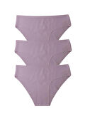 Kadın 3'lü Dikişsiz Lazer Kesim Iz Yapmaz Likralı Bikini Slip Külot