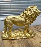 Aslan Figürü Biblo Gold Renkli