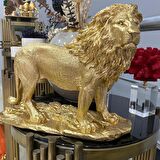 Aslan Figürü Biblo Gold Renkli